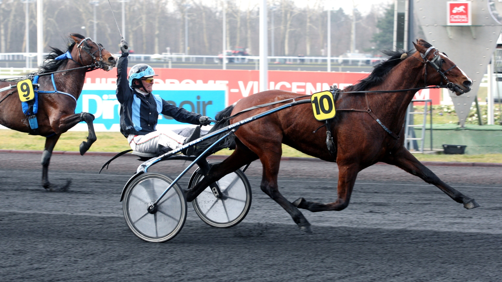Nelumbo et Franck Blandin lors de leur victoire dans le Prix du Bois de Vincennes (Gr.2) e